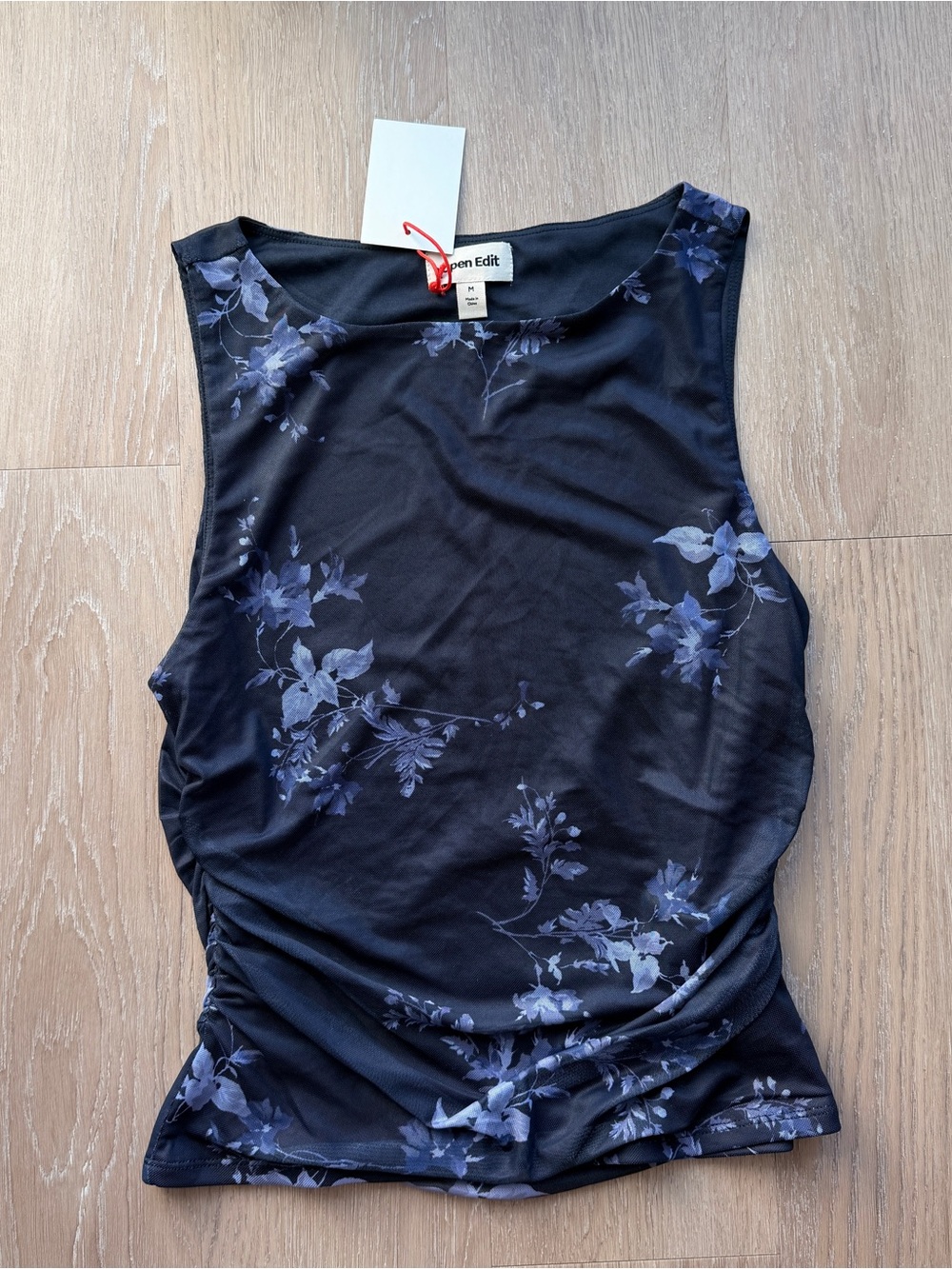 NWT Open Edit sleeveless ruched top